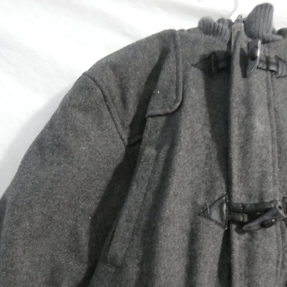 BIG CHILL | size 4 | Reversible Charcoal Hooded Toggle and Zip-Up Coat | GUC - Picture 7 of 16